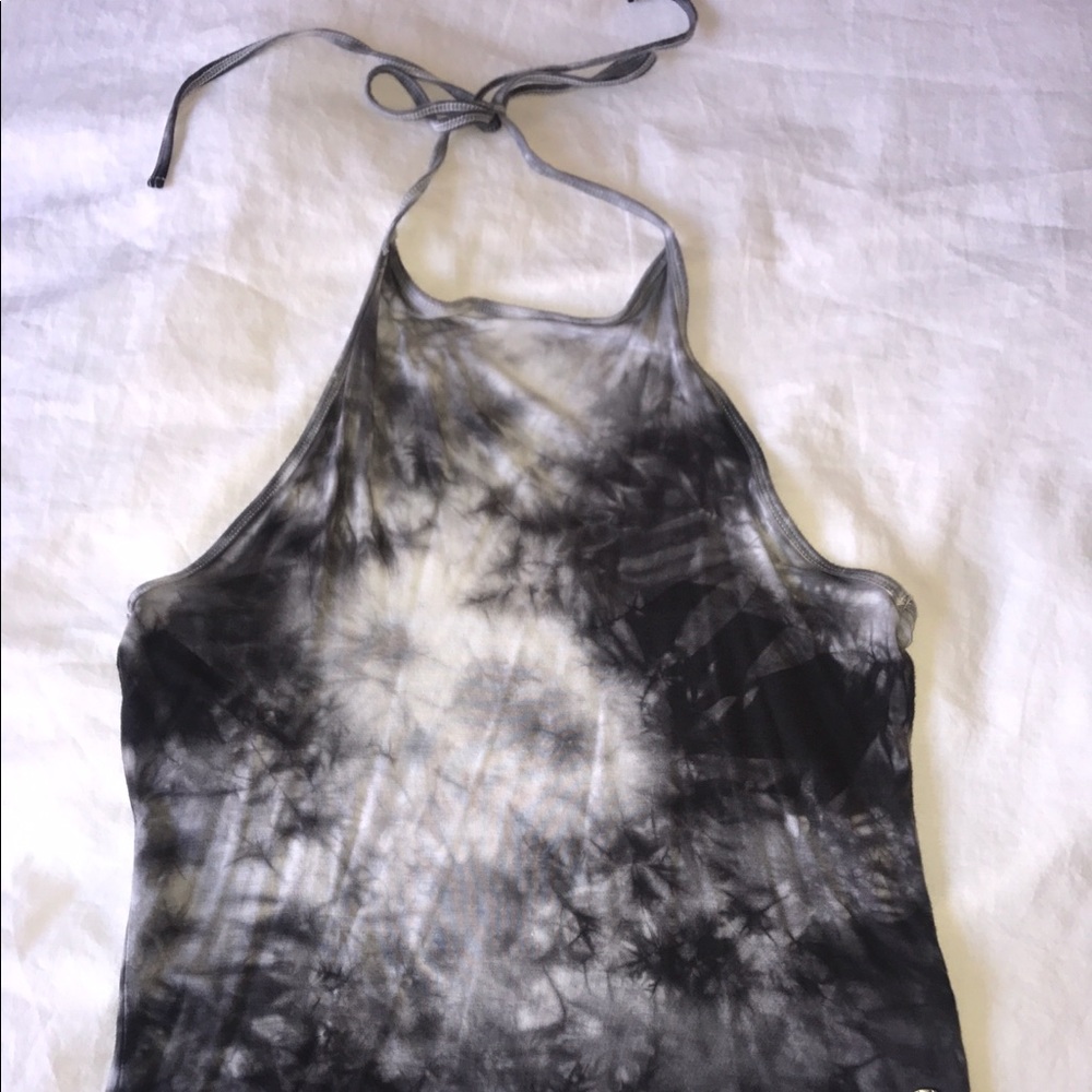 Grey tie-dye, super soft, halter top